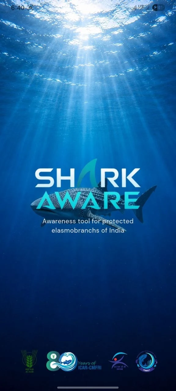 Shark Aware app welcome screen