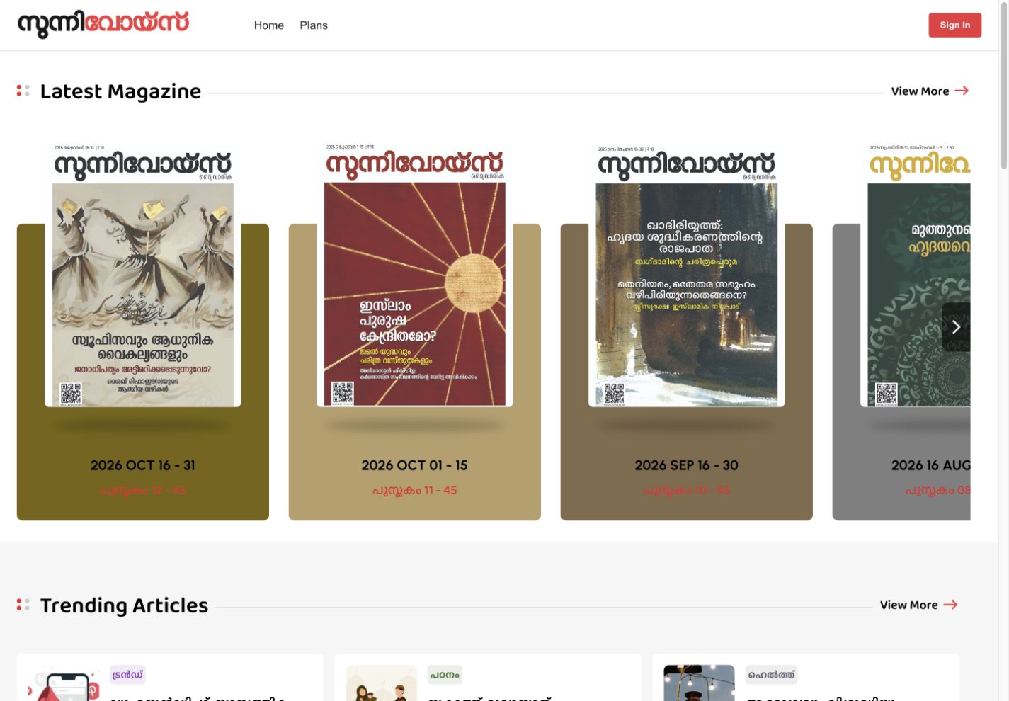 SunniVoice public website at desktop width